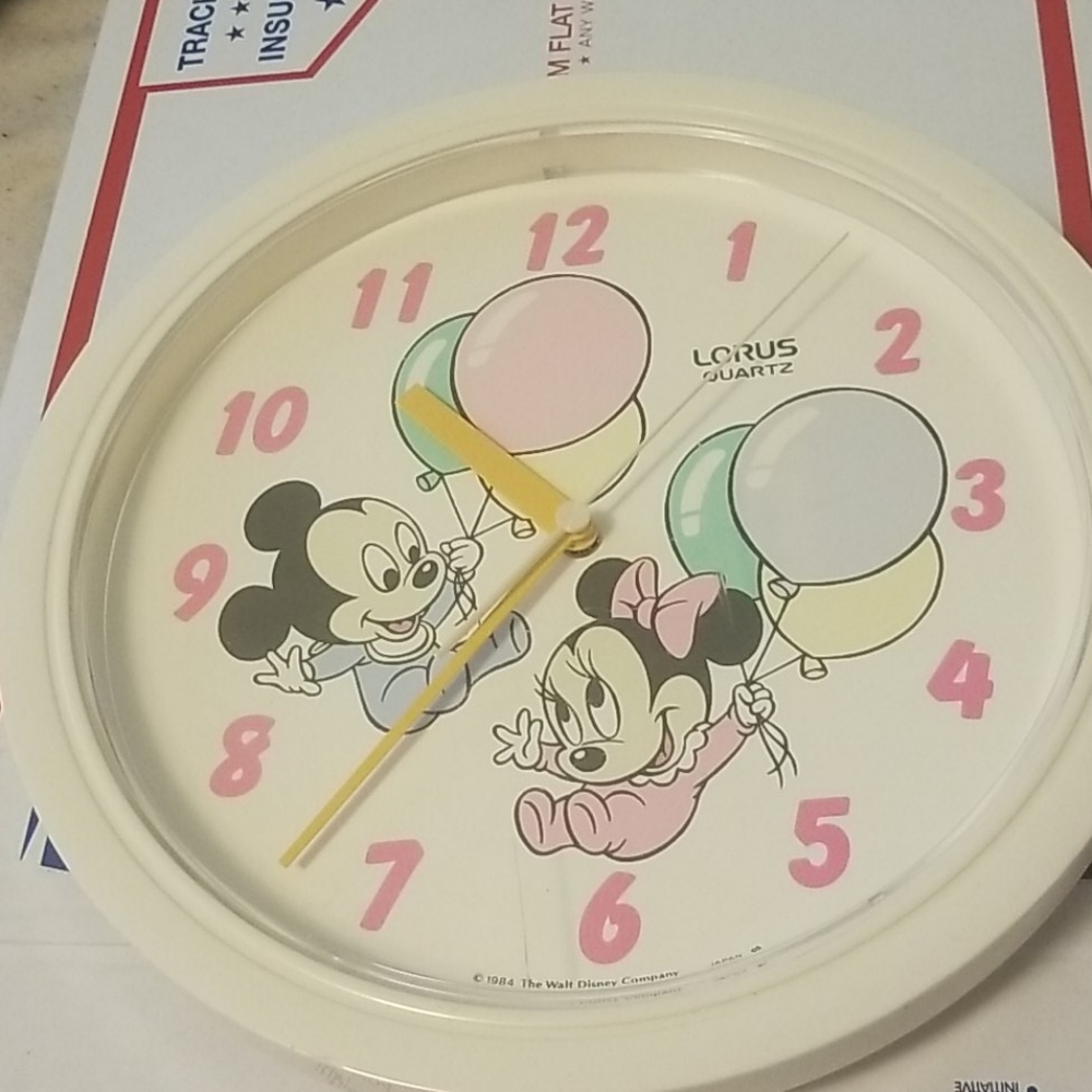 Disney Babies Mickey and Minnie Mouse wall clock